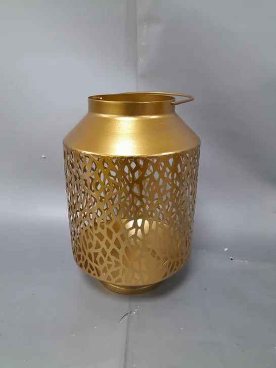 BOXED ALISON AT HOME CORK METAL LEAF LANTERN