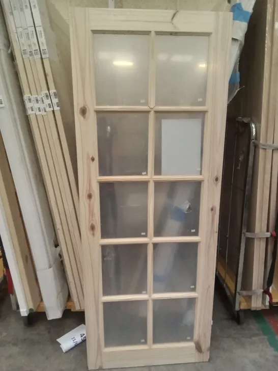 10 LITE KNOTTY PINE GLAZED INTERNAL DOOR 1981×762MM