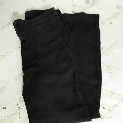 POETRY STRAIGHT LEG LINEN TROUSERS IN WASHED BLACK SIZE 10