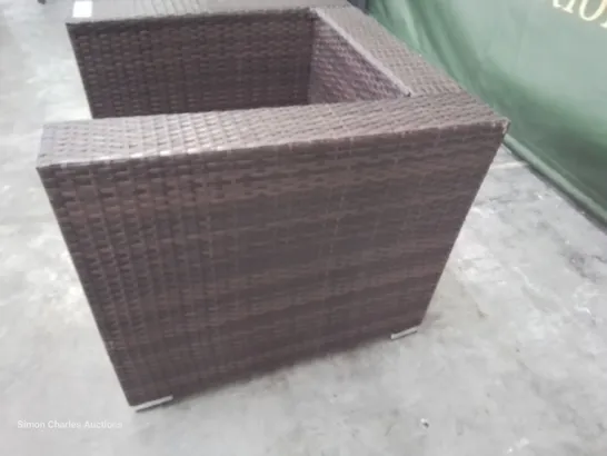 DESIGNER BROWN RATTAN CUBE PATIO CHAIR