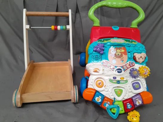 CAGE OF APPROXIMATELY 10 ASSORTED HOUSEHOLD ITEMS TO INCLUDE FIRST STEP BABY WALKER, ETC - COLLECTION ONLY