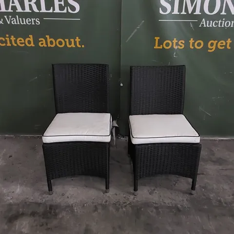 DESIGNER RATTAN SET OF 2 DINING CHAIRS 