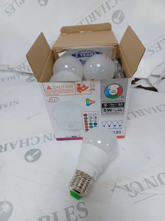 FOUR LED LIGHT BULBS WITH REMOTE