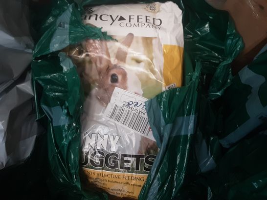 9 BAGS OF ASSORTED ANINAL FEED TO INCLUDE; FANCY FEED COMPANY BUNNY NUGGETS