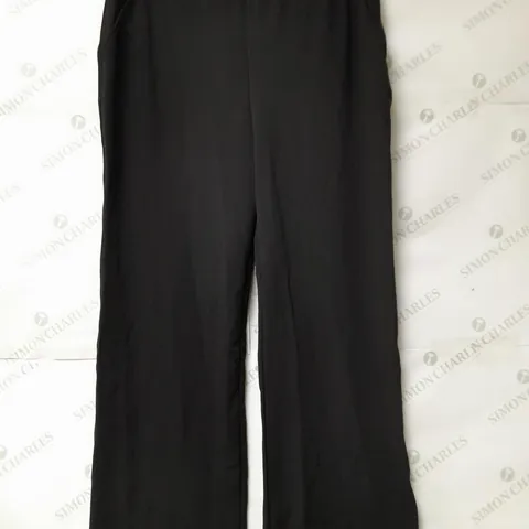 KIM & CO LADIES WIDE LEG BLACK TROUSERS SIZE L