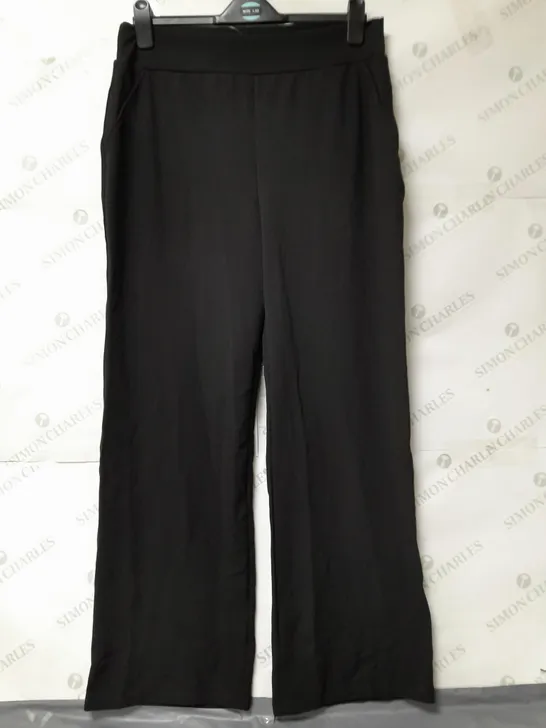 KIM & CO LADIES WIDE LEG BLACK TROUSERS SIZE L