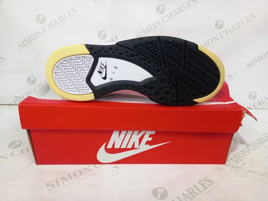 BOXED PAIR OF NIKE AIR FLIGHT LITE MID SHOES IN WHITE/BLACK/LEMON UK SIZE 8.5