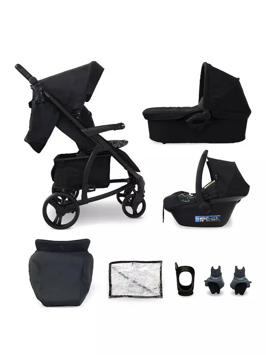 BOXED MY BABIIE MB200I 3-IN-1 TRAVEL SYSTEM - BLACK LEOPARD