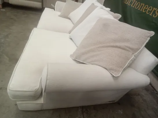 DESIGNER THE LOUNGE COMPANY MADE 2 SEATER SOFA - CREAM FABRIC 