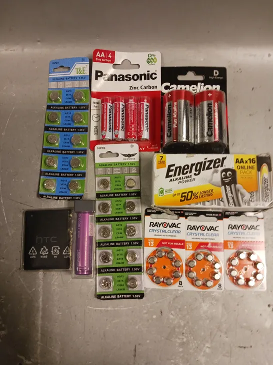 LARGE ASSORTMENT OF BATTERY PRODUCTS TO INCLUDE AA, D, BUTTON CELL ETC - COLLECTION ONLY 