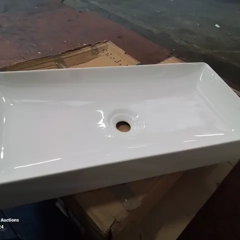 BOXED HARRISON BATHROOMS COUNTERTOP 003 LARGE PORCELAIN ONE HOLE SINK -WHITE-