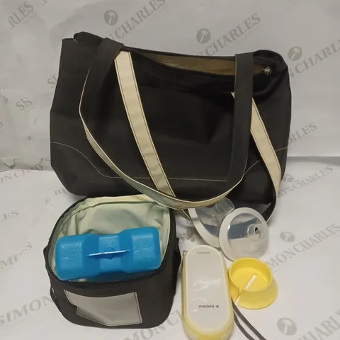 MEDELA FREE STYLE BREAST PUMP, BAG, FREEZER PACK AND CARRY TOTE