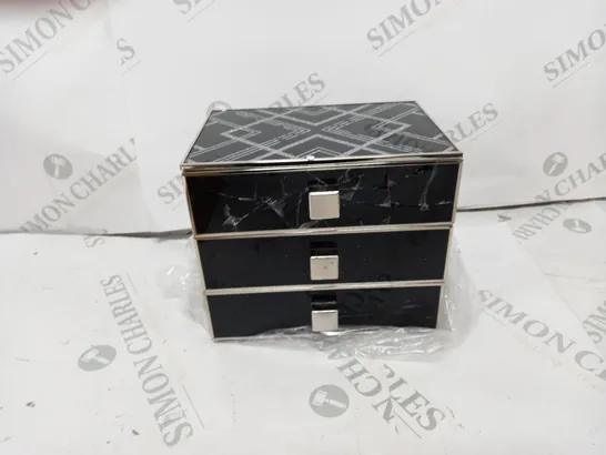 SET OF 3 DRAWER TABLE DECOR BLACK 