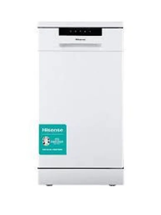 BOXED HISENSE HV523E15UK FULLY INTEGRATED SLIMLINE DISHWASHER - CONTROL PANEL WITH FIXED DOOR FIXING KIT - E RATED - WHITE