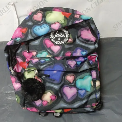 HYPE BLACK 3D HEARTS BACKPACK WITH A POM POM