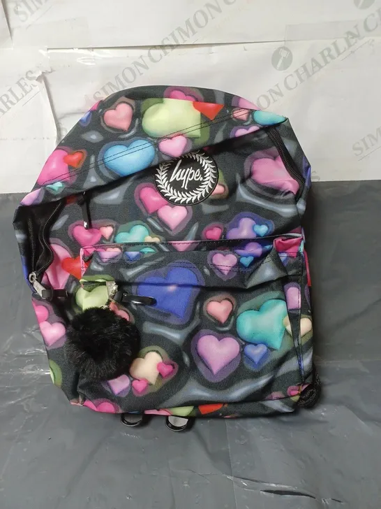 HYPE BLACK 3D HEARTS BACKPACK WITH A POM POM