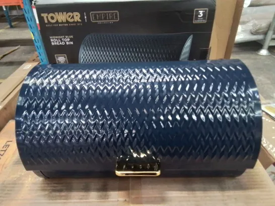 TOWER MIDNIGHT BLUE ROLL TOP BREAD BIN