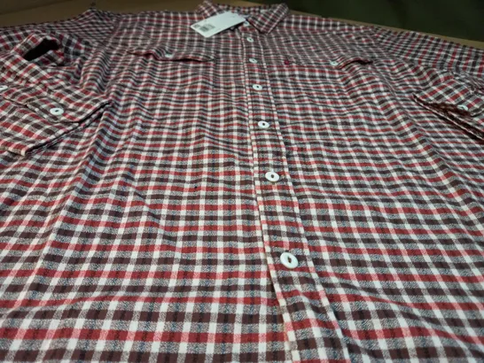 LEVIS BROWN/RED CHECKED MENS SHIRT - LARGE