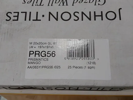 PALLET TO CONTAIN APPROX 96 X PACKS OF JOHNSON TILES PRISMATICS MANGO GLAZED WALL TILES - 25 TILES PER PACK // TILE SIZE: 197 X 197 X 6.5mm