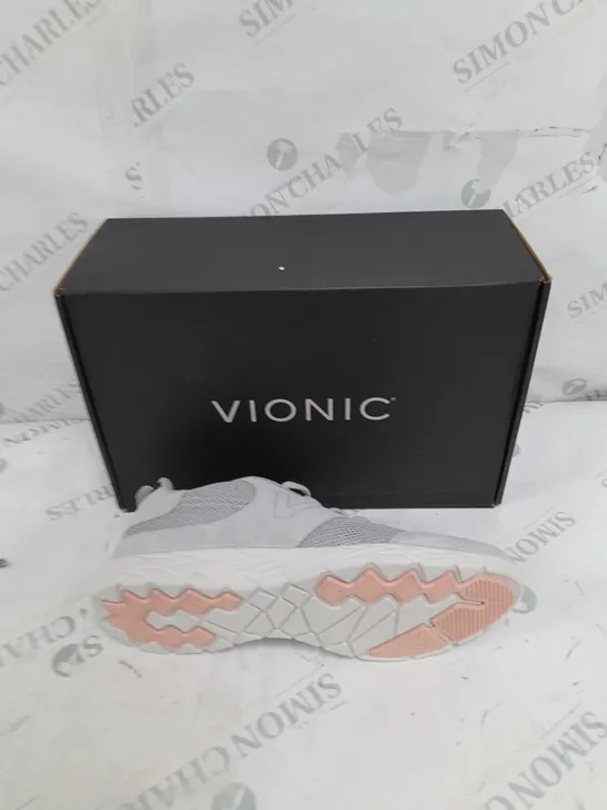 BOXED PAIR OF VIONIC GREY/PINK MESH TRAINERS SIZE 7