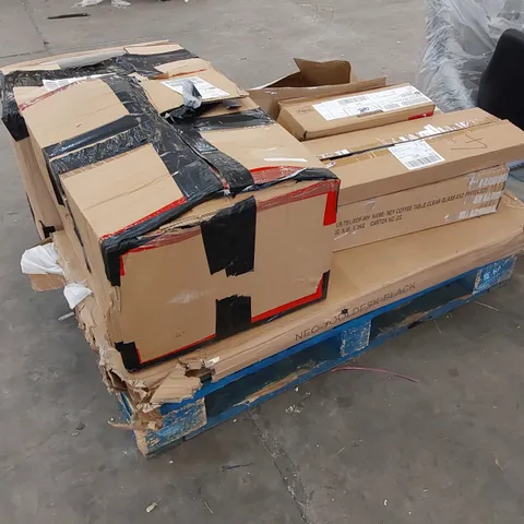 PALLET OF ASSORTED FURNITURE PARTS AND CONSUMER GOODS 