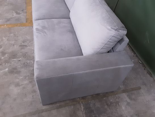 DESIGNER GREY VELVET WIDE 2-SEATER SOFA 