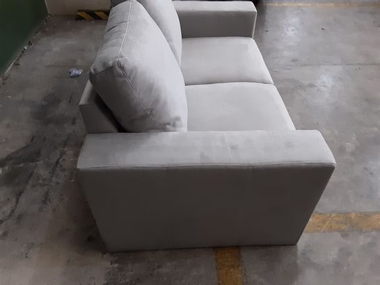 DESIGNER GREY FABRIC 2-SEATER SOFA 