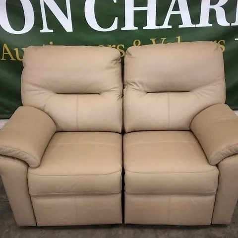 QUALITY BRITISH DESIGNED & MANUFACTURED G PLAN SEATTLE 2 SEATER POWER RECLINER CAMBRIDGE PUTTY LEATHER