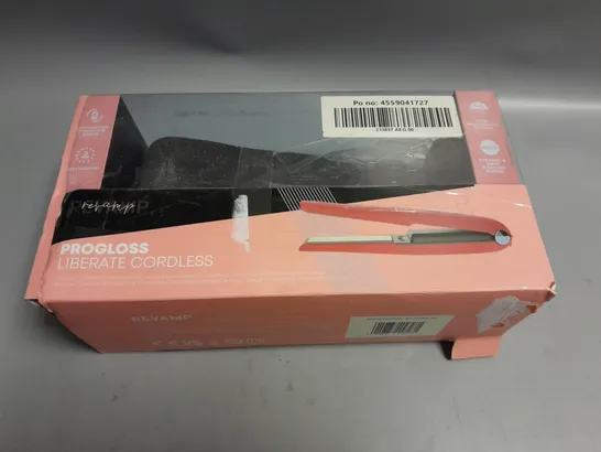 BOXED REVAMP PROGLOSS LIBERATE CORDLESS PROFESSIONAL CERAMIC STRAIGHTENER PINK