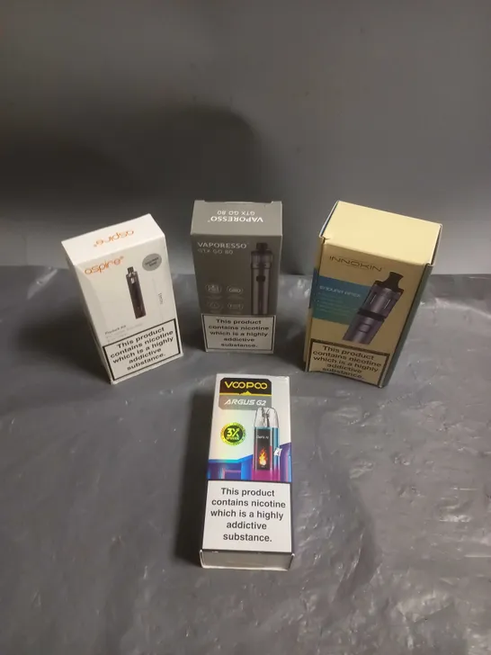 APPROXIMATELY 20 BOXED E-CIGARETTES TO INCLUDE VOOPOO, ASPIRE, INNOKIN ETC