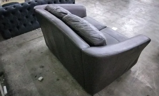 QUALITY 2 SEATER DARK BROWN LEATHER SOFA