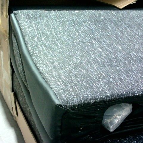BOXED SOFA PARTS/ENDS FAUX LEATHER AND FABRIC GREY AND BLACK
