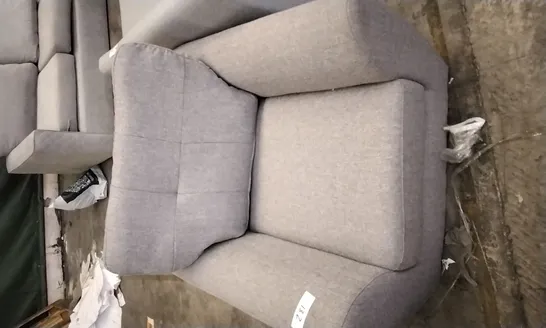 QUALITY DESIGNER GREY FABRIC ARMCHAIR