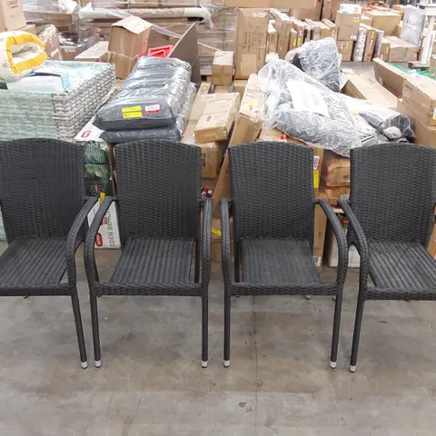 SET OF 4 BLACK GARDEN CHAIRS (4 ITEMS)