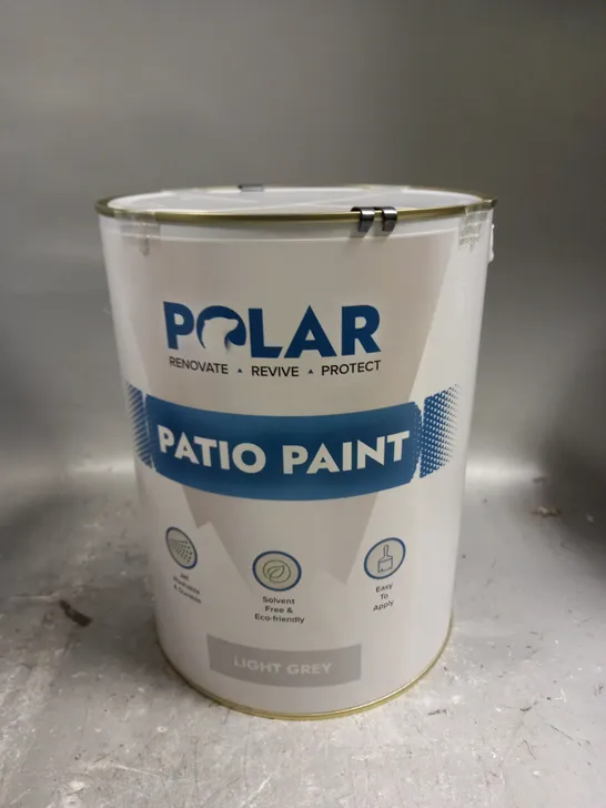 SEALED POLAR PATIO PAINT IN LIGHT GREY - 5L - COLLECTION ONLY 