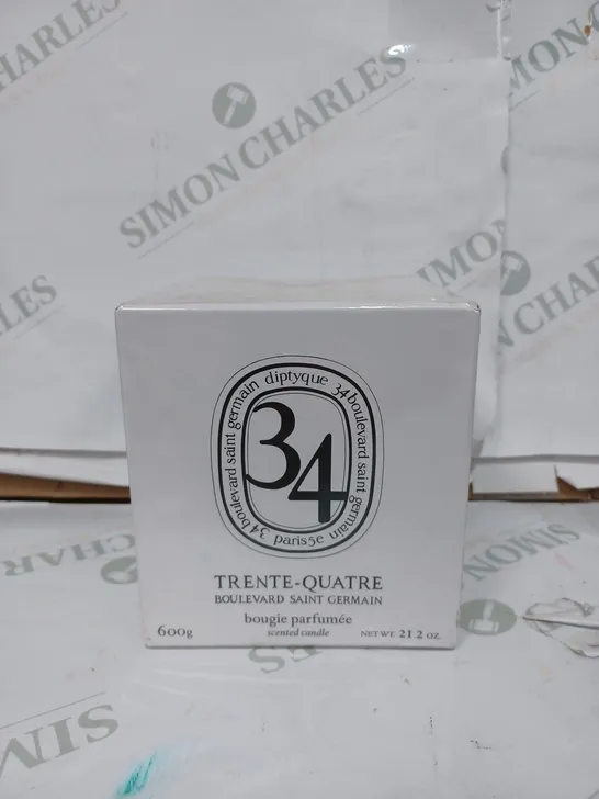 BOXED AND SEALED DIPTYQUE 34 BOULEVARD SAINT GERMAIN TRENTE-QUATRE SCENTED CANDLE - 600G