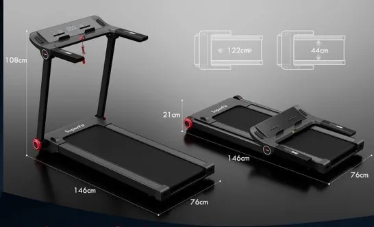 BOXED COSTWAY 1.3HP ELECTRIC FOLDING TREADMILL WITH 12 PROGRAMS