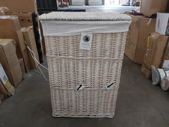 BOXED ARTHUR CAMERON RECTANGULAR WICKER LAUNDRY BASKET BIN (1 BOX)