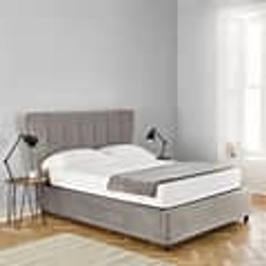 BOXED ISLA GRANDE GREY VELVET FABRIC BED - 4 BOXES COMPLETE