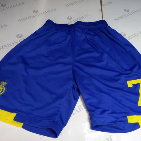 ALNASSR FOOTBALL HOME SHORTS - '7' - SMALL