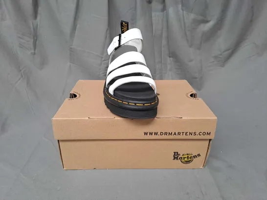 BOXED PAIR OF DR MARTENS BLAIRE OPEN TOE SANDALS IN WHITE UK SIZE 5