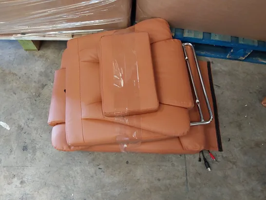 PARTS OF BROWN FAUX LEATHER MASSAGE CHAIR (3 ITEMS TAPED TOGETHER)