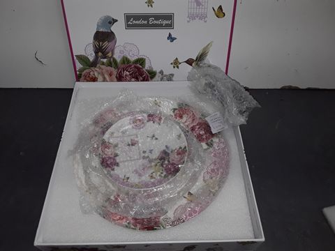 LONDON BOUTIQUE FLOWER THEMED CAKE STAND