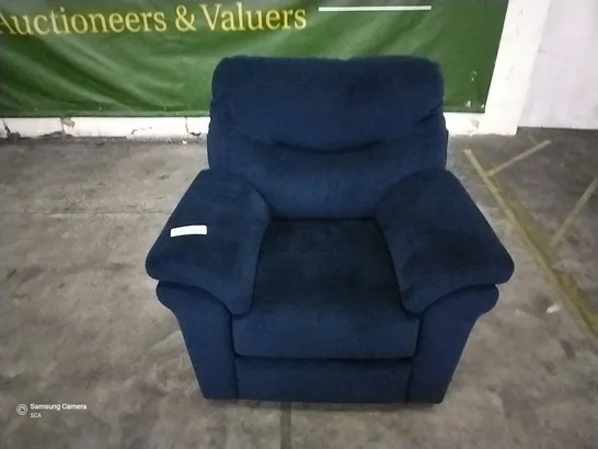 QUALITY BRITISH DESIGNER G PLAN WASHINGTON ARMCHAIR PLUSH INDIGO FABRIC