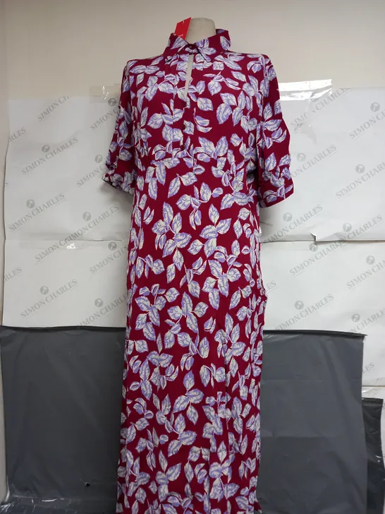 FINERY WOMENS FLORAL PATTERN BUTTONED DRESS SIZE 18