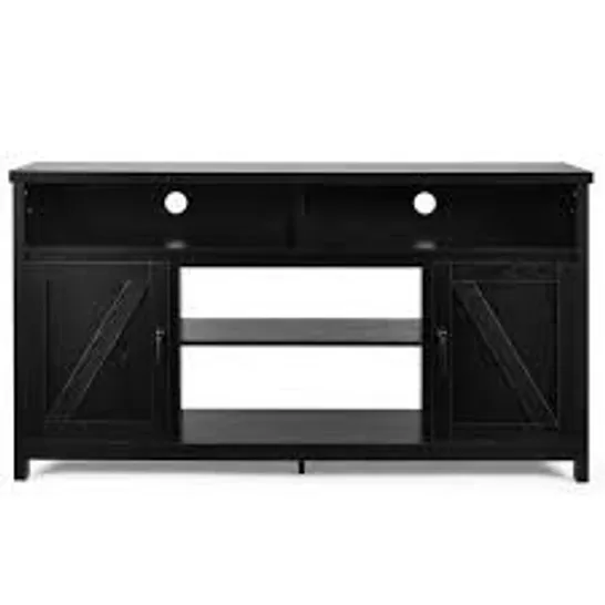 BOXED COSTWAY TV STAND FOR TVS UP TO 65" MODERN TV CABINET MEDIA CONSOLE TABLE W/ BARN DOORS - BLACK