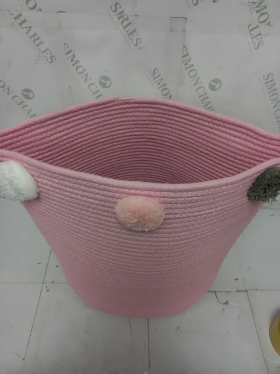 FABRIC STORAGE BUCKET IN PINK