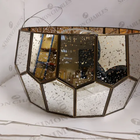 JOHN LEWIS ROMY MIRRORED GLASS PENTAGON CEILING LIGHT 