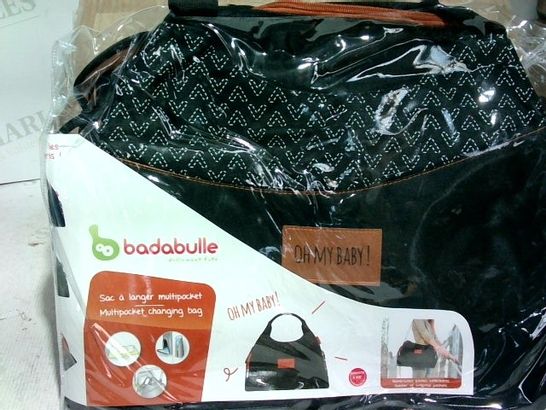 BRAND NEW BADABULLE - CHANGING BAG WITH POCKETS AND ACCESSORIES INCLUDED BLACK - BOX OF 4
