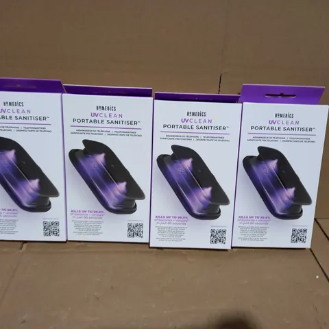 BOX OF 4 HOMEDICS UV-CLEAN PORTABLE SMARTPHONE SANITISERS